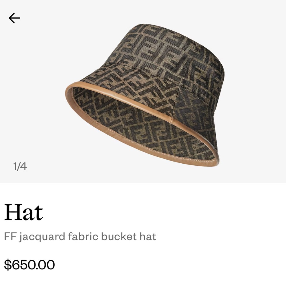 Fendi FF Jacquard Monogram Zucca Logo Bucket Hat